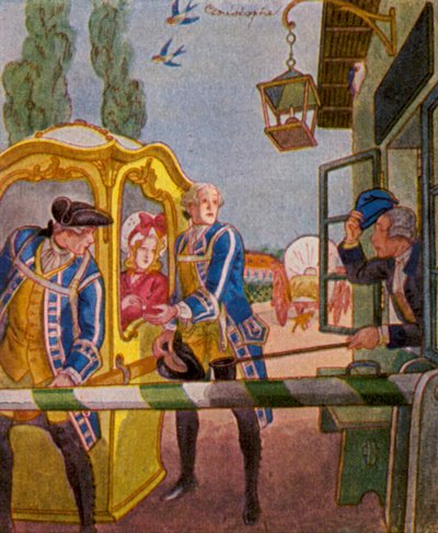 Chaise at the Turnpike by Christophe (1856 1945)