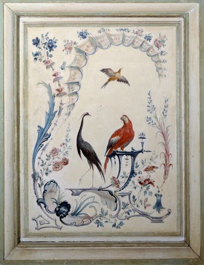 Birds sign of the large living room of the chateau of Champs sur Marne by Christophe Huet