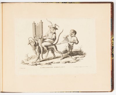 The Itinerant Organist, Monkey Antics or Different Actions of Human Life Represented by Monkeys by Christophe Huet
