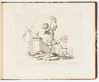 Plate 10, The Tambourine, Monkey Antics or Different Actions of Human Life Represented by Monkeys by Christophe Huet
