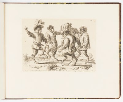 Plate 12, Le Branle (The Branle), Monkey Antics or Different Actions of Human Life Represented by Monkeys by Christophe Huet