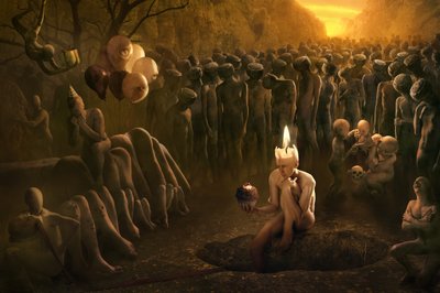 Surreal Candlelight Procession by Christophe Kiciak