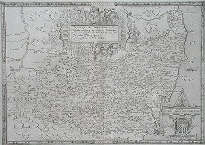 Map of Suffolk, engraved by William Web by Christopher (after) Saxton