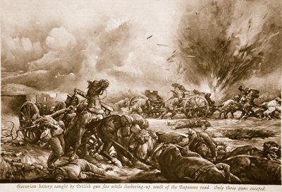 A Bavarian Battery Caught by British Gun Fire While Limbering-Up South of the Bapaume Road by Christopher Clark