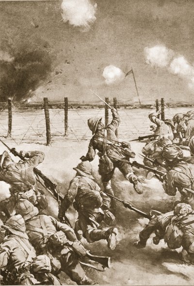 The 2nd Dorsets at Kut-el-Amara, Attacking the Turkish Redoubts by Christopher Clark