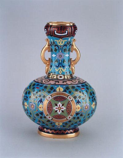 Dummy Vase Decorated in Imitation of Cloisonne, Minton & Co by Christopher Dresser