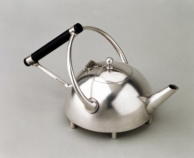 Hemispherical Teapot on Six Feet, Manufactured by James Dixon & Son by Christopher Dresser
