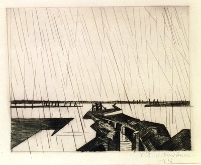 A Flooded Trench on the Yser, 1916 by Christopher Richard Wynne Nevinson