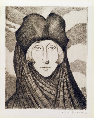 Edith Sitwell (1887-1964) by Christopher Richard Wynne Nevinson