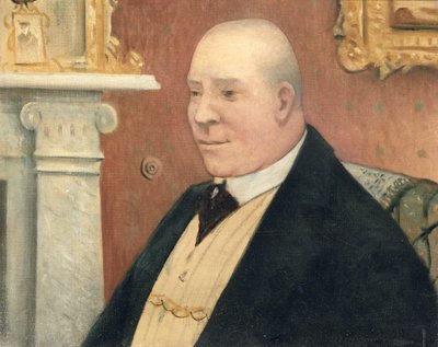 He Gained a Fortune...But He Lost a Son. Portrait of Mr Moat, the Butler of the Sitwell Family by Christopher Richard Wynne Nevinson