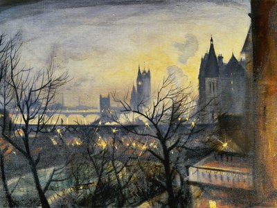 London Twilight from the Adelphi by Christopher Richard Wynne Nevinson