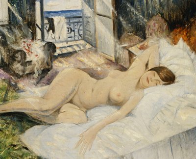 Nude on a Bed, South of France by Christopher Richard Wynne Nevinson