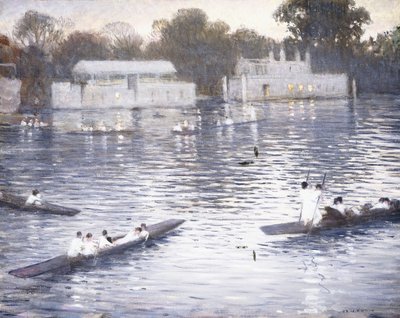 Sunday Evening, Punts on the Thames at Henley by Christopher Richard Wynne Nevinson