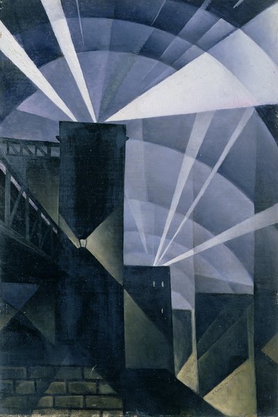 The First Searchlights at Charing Cross by Christopher Richard Wynne Nevinson