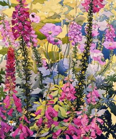 Garden with Foxgloves by Christopher Ryland