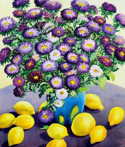 Purple Asters and Lemons by Christopher Ryland