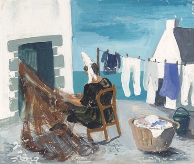 Mending Nets, Tréboul, c.1930 by Christopher Wood