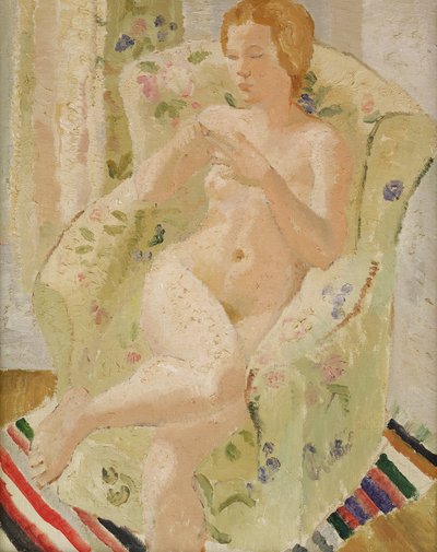 Seated Nude Girl in an Interior by Christopher Wood
