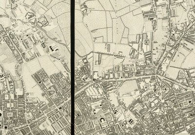 Detail of the Area Around Pentonville, from Map of London, from an Actual Survey Made in the Years 1824 by Christopher and John (fl.1821 40) Greenwood