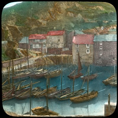 Fishing Boats in the Harbour, Polperro, Cornwall, Late 19th or Early 20th Century by Church Army Lantern Department