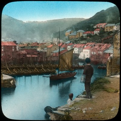 Polperro, Cornwall, late 19th or early 20th century by Church Army Lantern Department