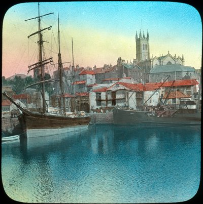 The harbour, Penzance, Cornwall, late 19th or early 20th century by Church Army Lantern Department
