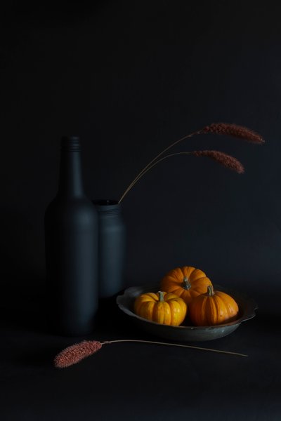 Moody Autumn Pumpkins by Cicek Kiral