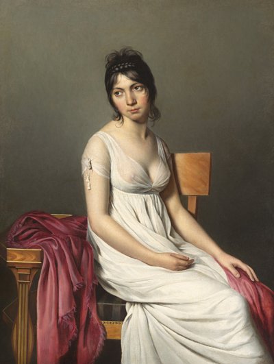 Portrait of a Young Woman in White by Circle of Jacques Louis David