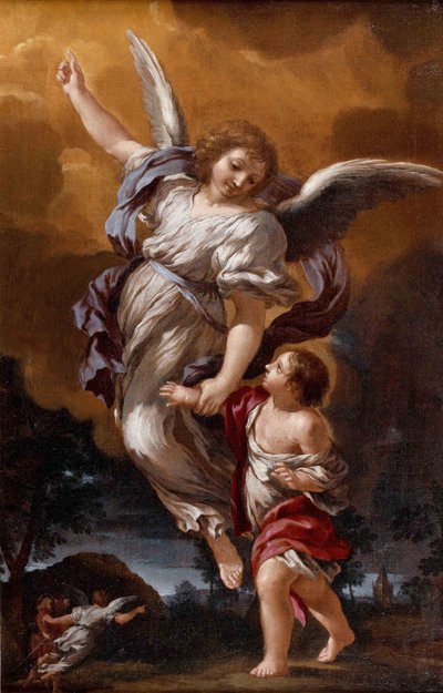 The Guardian Angel (after Pietro da Cortona) by Ciro Ferri