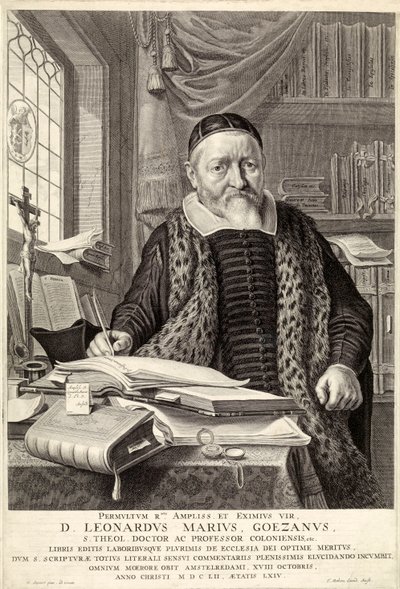 D. Leonardus Marius Goezanus, pub. 1654 engraving by Claes Corneliszoon Moeyaert