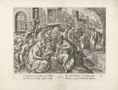 Paul Converts the Women of Philippi (Acts of the Apostles) by Claes Jansz. Visscher (II) (attributed to workshop of)