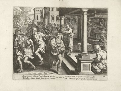 Paul Drives Out the Evil Spirits in Ephesus by Claes Jansz. Visscher (II) (workshop of)