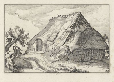 Farm with Collapsed Thatched Roof by Claes Jansz. Visscher (II)