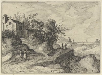 Chapel on a Winding Country Road Holland Landscapes (series title) Amaeniores Aliquot Regiunculae (series title on object) by Claes Jansz. Visscher (II)