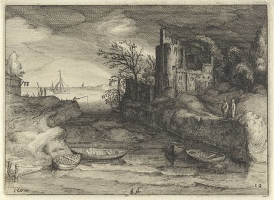 Landscape with Sloops by Claes Jansz. Visscher (II)