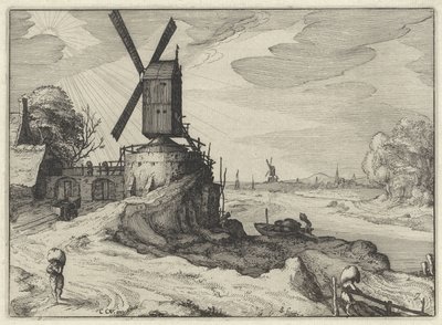 Mill by a River by Claes Jansz. Visscher (II)
