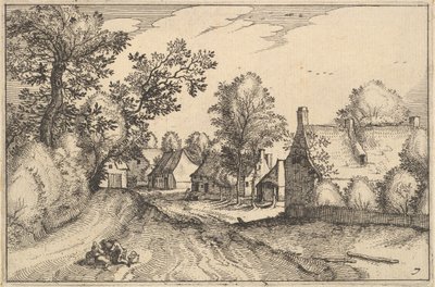 A Village Road by Claes Jansz Visscher
