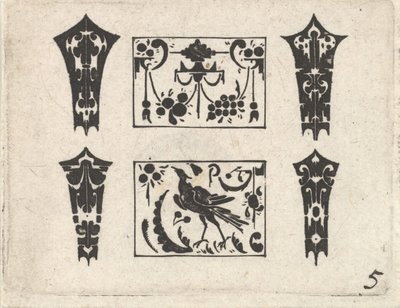 Blackwork Print with a Symmetrical Schweifwerk Pattern by Claes Jansz Visscher