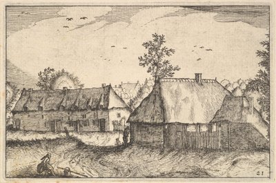Large Sheds, plate 21 from Regiunculae et Villae Aliquot Ducatus Brabantiae by Claes Jansz Visscher