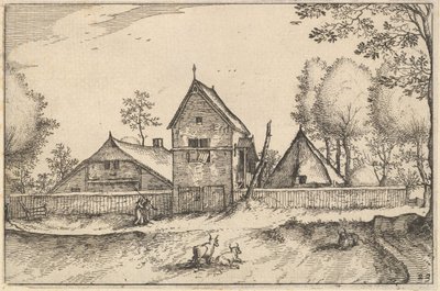 Large Walled Farm, plate 23 from Regiunculae et Villae Aliquot Ducatus Brabantiae by Claes Jansz Visscher