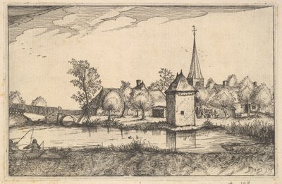 Pond and a Village, Plate 15 from Regiunculae et Villae Aliquot Ducatus Brabantiae by Claes Jansz Visscher