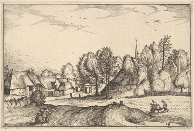 Road into a Village, plate 19 from Regiunculae et Villae Aliquot Ducatus Brabantiae by Claes Jansz Visscher