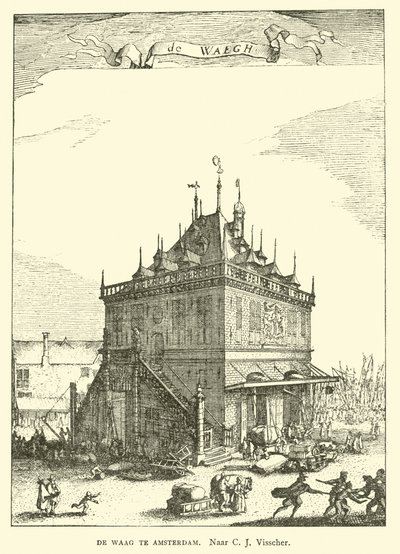 Waag (Weighing House) of Amsterdam by Claes Jansz Visscher