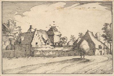Walled Farm, plate 11 from Regiunculae et Villae Aliquot Ducatus Brabantiae, ca. 1610 by Claes Jansz Visscher
