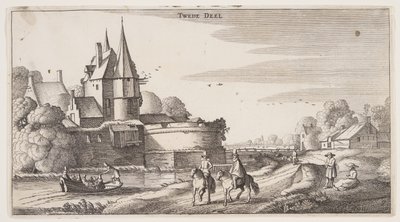 Country Road Along a Village with a Bastion, from Landscapes by Claes Jansz. Visscher II