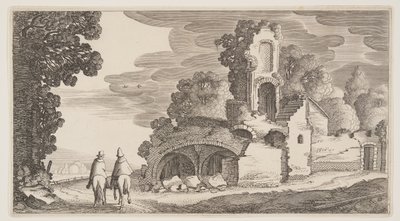 Ruins Along a Road, from Landscapes (Playsante Lantschappen) by Claes Jansz. Visscher II