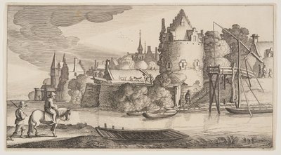Town Situated at a River, from Landscapes (Playsante Lantschappen) by Claes Jansz. Visscher II
