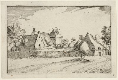Walled Farm, plate eleven after Pictures of Farms, Country Houses and Rustic Villages by Claes Jansz. Visscher II