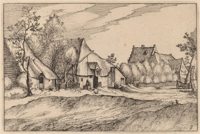 Farms in a Village by Claes Jansz Visscher after Johannes van Doetechum, the Elder after Lucas