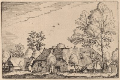 Large Farm by Claes Jansz Visscher after Johannes van Doetechum, the Elder after Lucas
